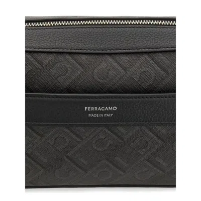 Ferragamo Monogram Shoulder Bag Rectangular Shape In Black