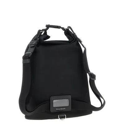 Maison Margiela Versatile Roll-top Backpack Adjustable Strap In Black