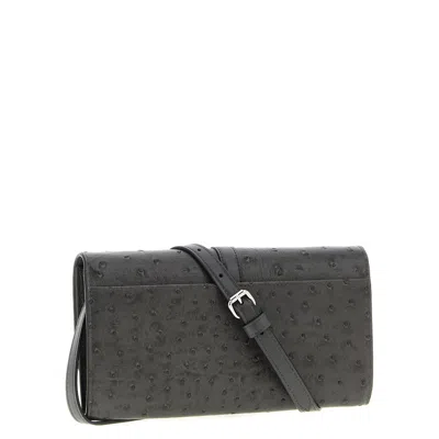 Stella Mccartney Ryder Rectangular Crossbody Bag Textured Strap In Black