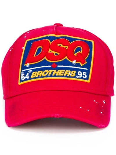 Dsquared2 Dsq Patch Cotton Canvas Baseball Hat In Red | ModeSens