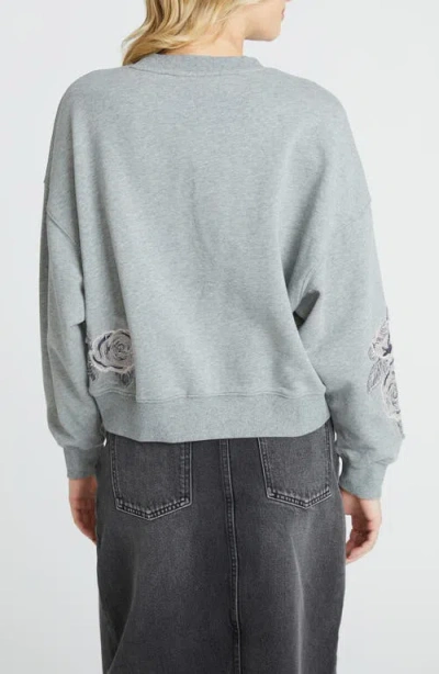 Driftwood Teddy Crewneck Sweatshirt In Gray