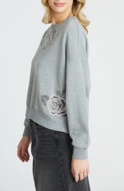Driftwood Teddy Crewneck Sweatshirt In Gray