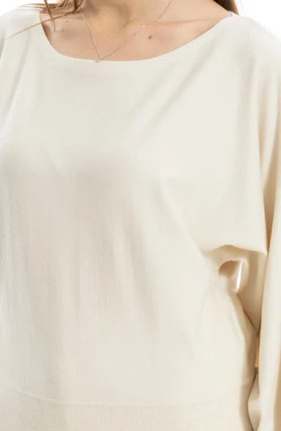 Max Studio Dolman Sleeve Sweater In White