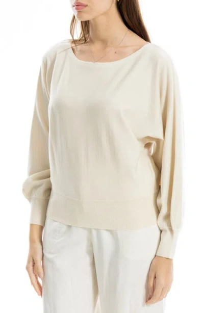 Max Studio Dolman Sleeve Sweater In White
