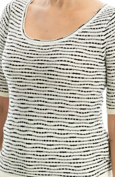 Max Studio Pattern Elbow Sleeve Sweater In Multi