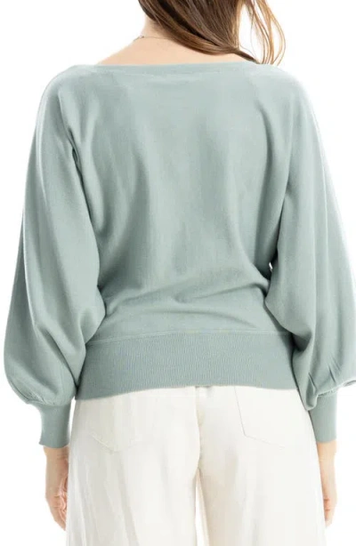 Max Studio Dolman Elbow Sleeve Sweater In Green