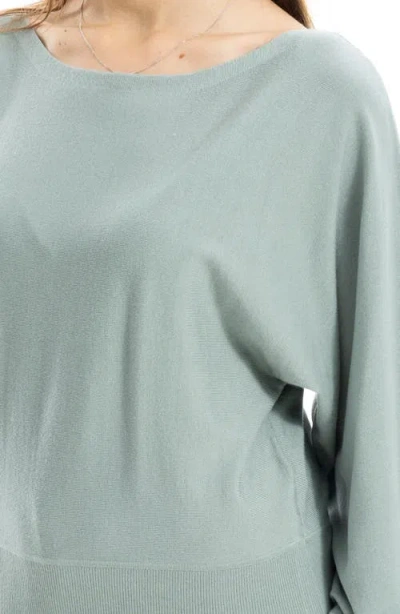 Max Studio Dolman Elbow Sleeve Sweater In Green