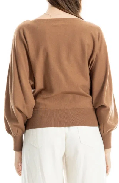 Max Studio Dolman Elbow Sleeve Sweater In Brown