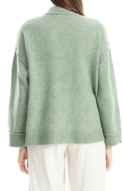 Max Studio Open Front Cardigan In Green