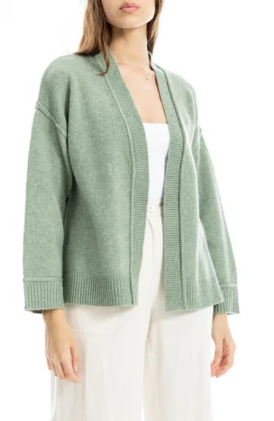 Max Studio Open Front Cardigan In Green