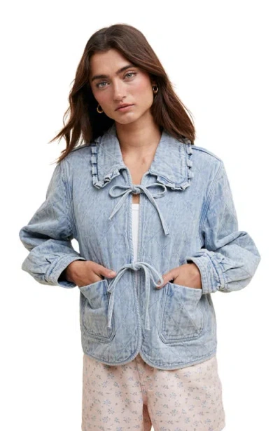 Wishlist Quilted Denim Jacket In Blue