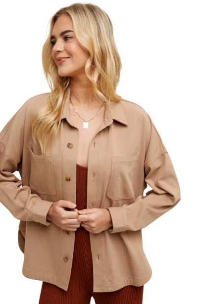 Wishlist Cotton Overshirt In Brown