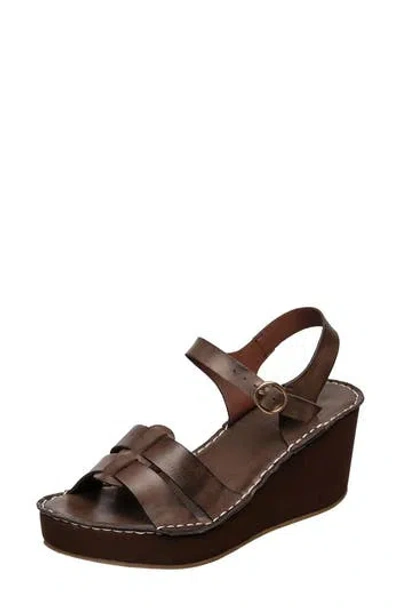 Antelope Saya Platform Wedge Slingback Sandal In Brown | ModeSens