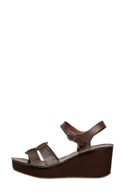 Antelope Saya Platform Wedge Slingback Sandal In Brown | ModeSens