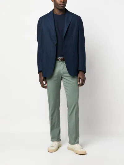 Herno Emporio Armani Pinstripe Single-breasted Blazer Jacket In Multi