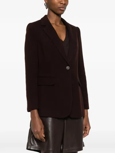 Ivory Paris Button Single-breasted Blazer In Brown