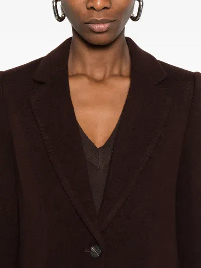 Ivory Paris Button Single-breasted Blazer In Brown