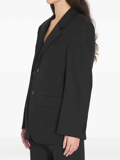 Balenciaga Tailored Wrap Wool Jacket Regular Fit In Black