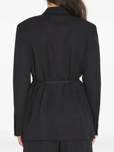 Balenciaga Tailored Wrap Wool Jacket Regular Fit In Black