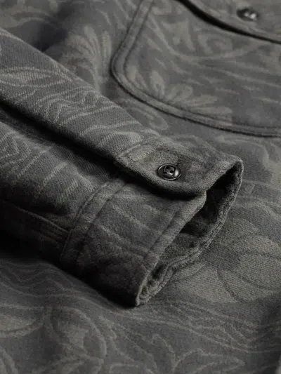 Rrl Abstract-pattern Overshirt In Black