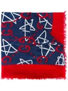 GUCCI 'GucciGhost' printed scarf,DRYCLEANONLY