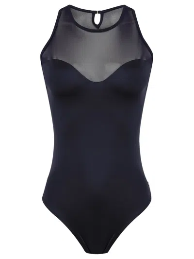 Brigitte Mesh-panel Swimsuit In Blue