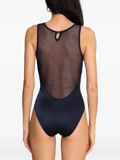 Brigitte Mesh-panel Swimsuit In Blue
