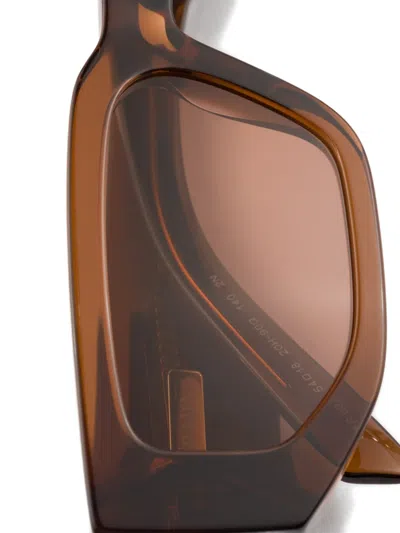 Prada Rectangle-frame Logo Sunglasses In Brown