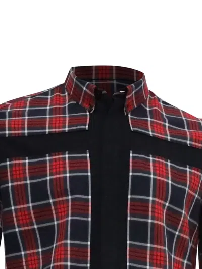 Pre-owned Givenchy Cross-inset Plaid Shirt In Red