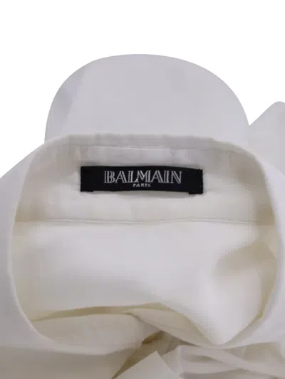 Pre-owned Balmain Gold Button Patch-pocket Shirt In White