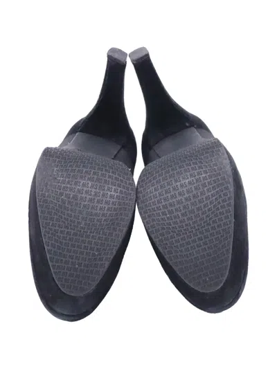 Pre-owned Stuart Weitzman Elastic Strap Platform Ankle Boots In Black