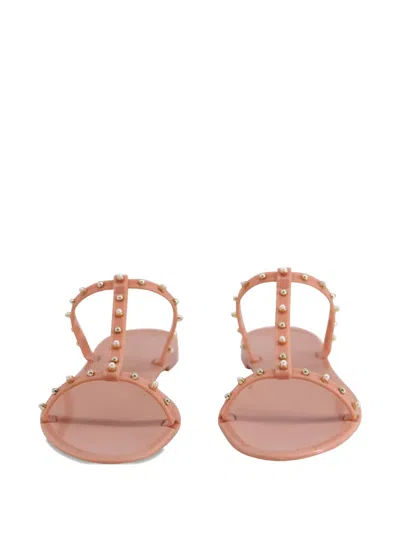 Pre-owned Stuart Weitzman Stud-embellished Strap Sandals In Pink