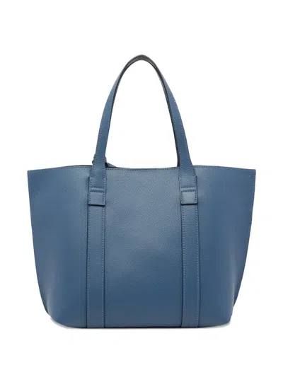 Hogan Script Shopping Bag Small In Blue