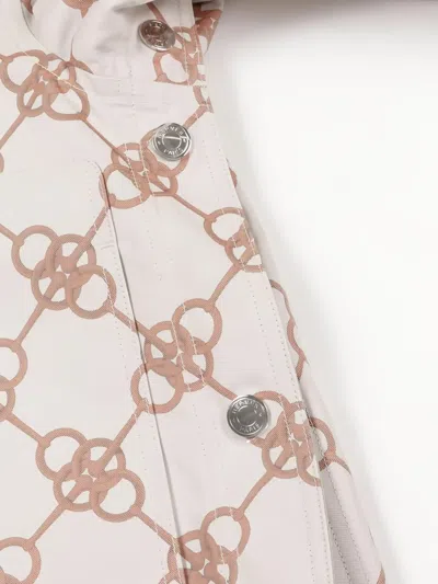 Pre-owned Hermes 2010s Hooded Pattern Button Jacket In Neutral