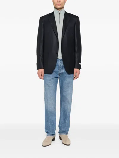 Canali Pocket Two-button Blazer In Blue
