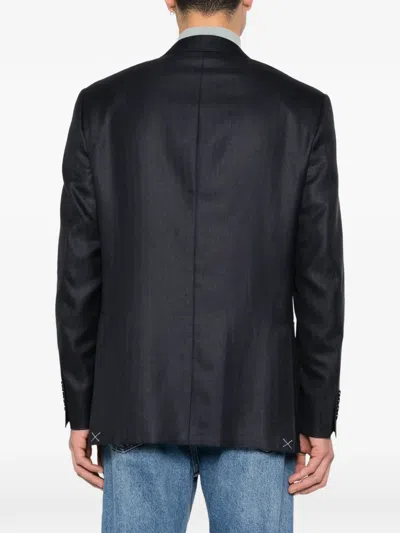 Canali Pocket Two-button Blazer In Blue