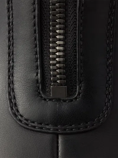 Prada Leather Platform Ankle Boots In Black