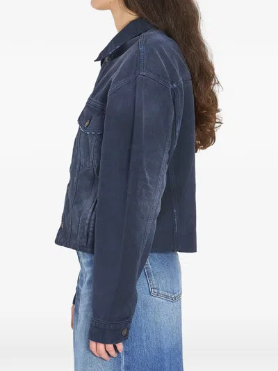 Balenciaga Pointed-collar Denim Jacket In Blue