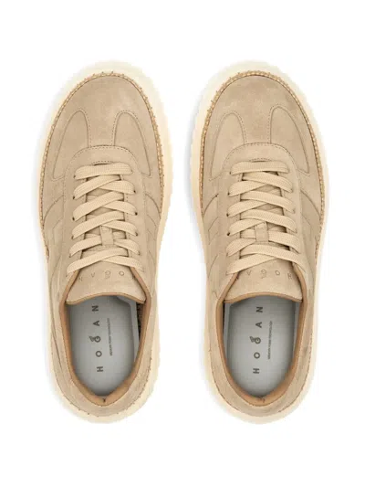 Hogan Light Biscuit H710 H-stripes Basket Sneakers In Multi