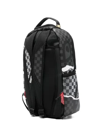 Sprayground Diamond Tear Checkerboard-pattern Backpack In Black
