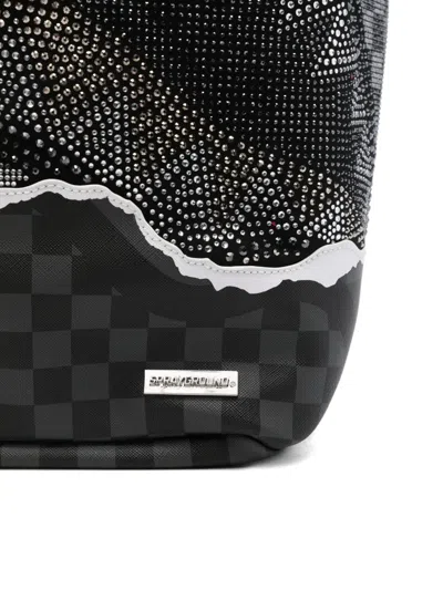 Sprayground Diamond Tear Checkerboard-pattern Backpack In Black