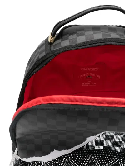 Sprayground Diamond Tear Checkerboard-pattern Backpack In Black