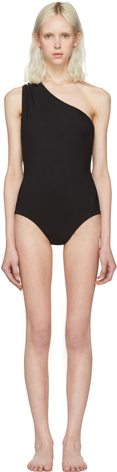 Araks Melika Bow Asymmetric One Piece Swimsuit In Black