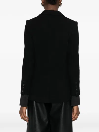 Ivory Paris Buttoned Blazer In Black