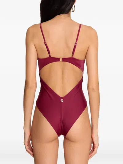 Brigitte Maíthe Strap-chain Swimsuit In Red