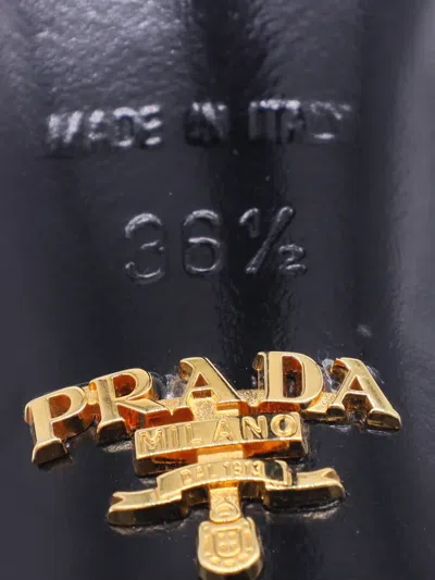 Pre-owned Prada Asymmetric Strap Platform Sandal Heels In Silver