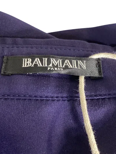 Pre-owned Balmain Gold-buttoned Long-sleeve Shirt In Blue