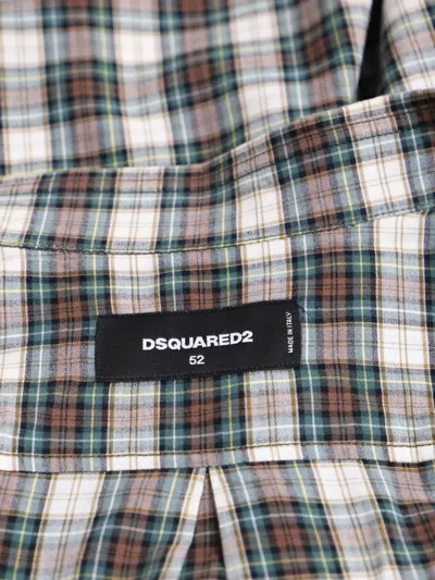 Pre-owned Dsquared2 Plaid-pattern Long-sleeve Shirt In White