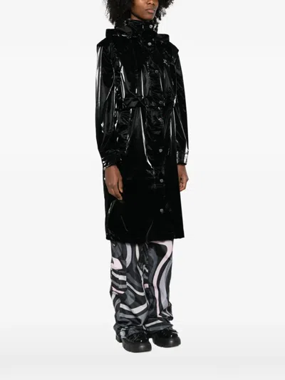 Karl Lagerfeld Transformable Drawstring Parka Coat In Black