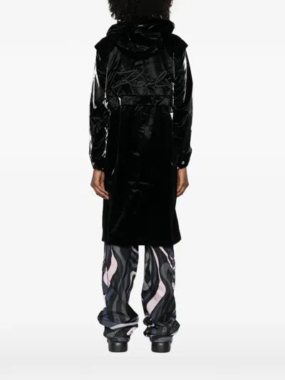 Karl Lagerfeld Transformable Drawstring Parka Coat In Black